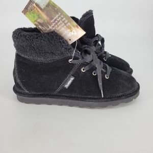 BEARPAW big kids sherpa black booties boots size 5 could fit womens 7